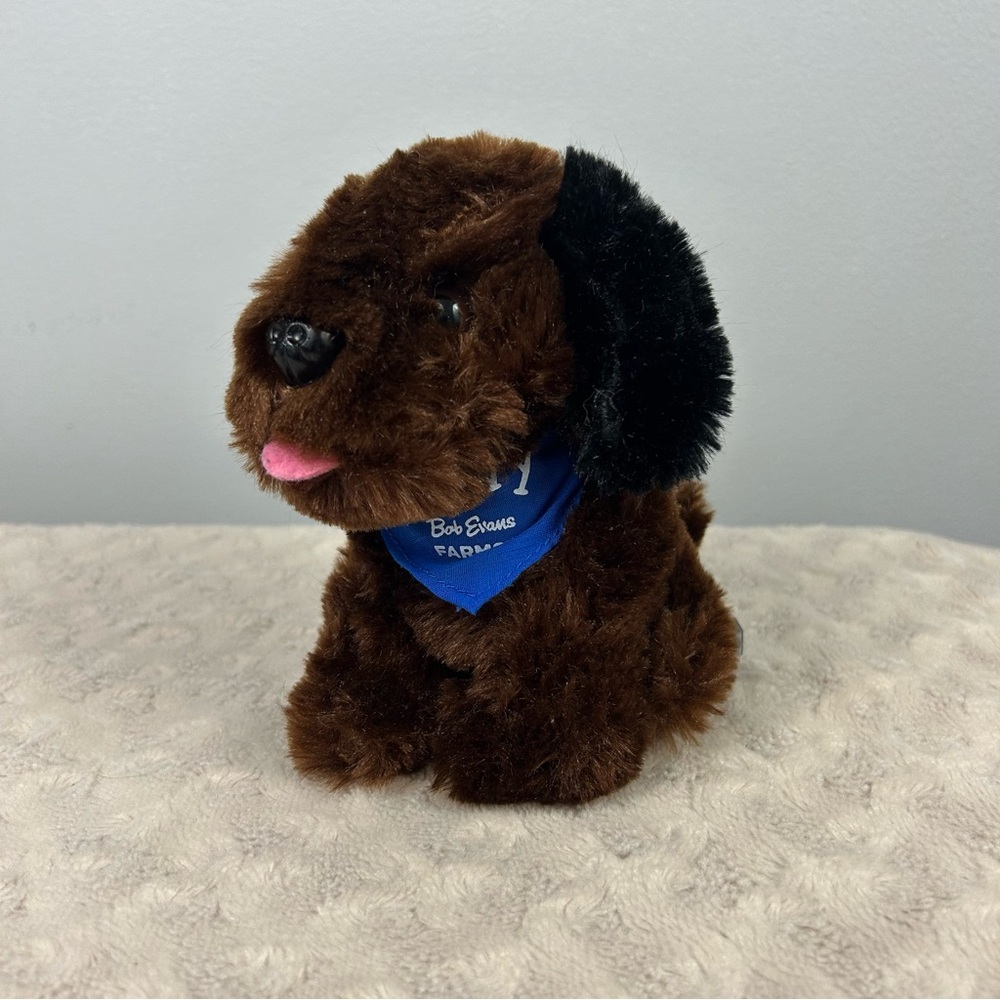 Bob Evans Gravy Puppy Dog Plush Stuffed Animal Brown Black Chelsea Teddy Bear